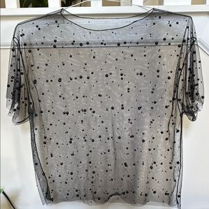Forever 21 black beaded mesh shirt